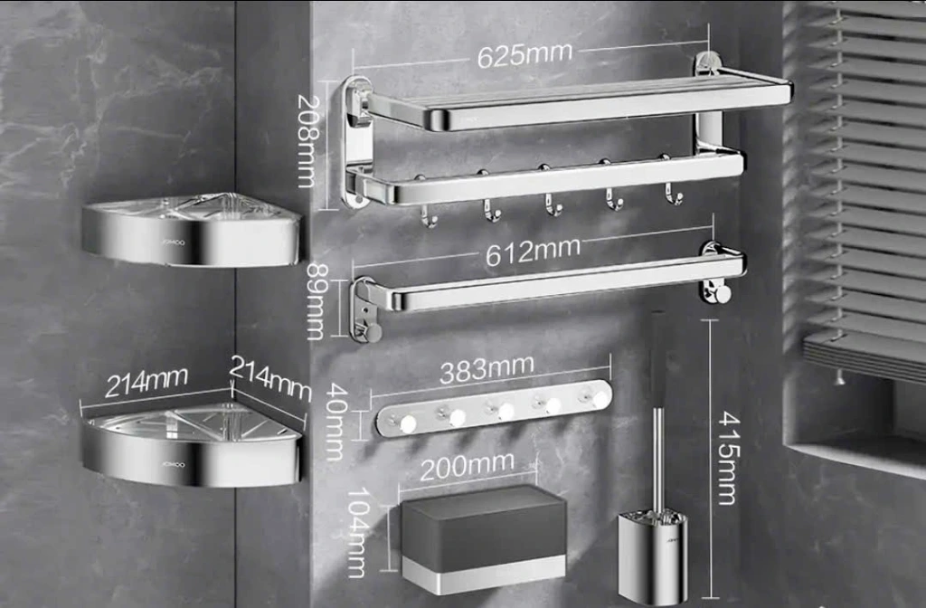 Bộ phụ kiện phòng tắm 6 món JOMOO full inox cao cấp