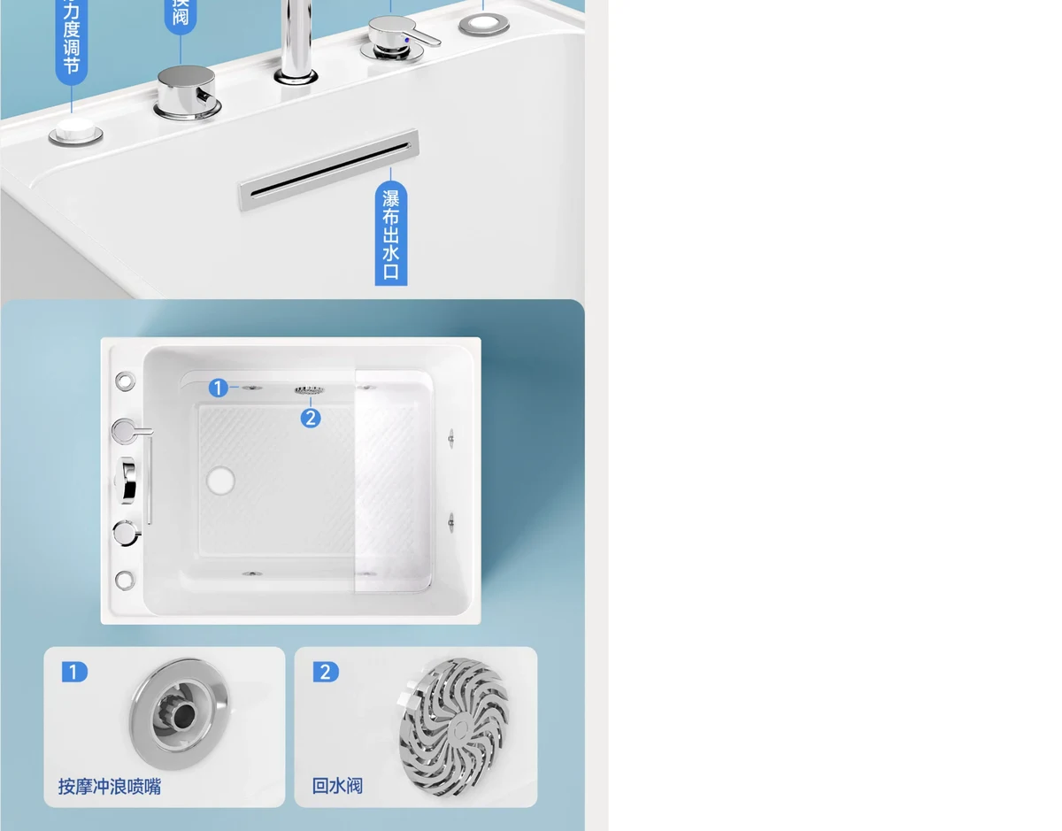 Cụm vòi xả thác miệng rộng và sen tắm rút dây cao cấp bồn tắm SSWW SKAK6550