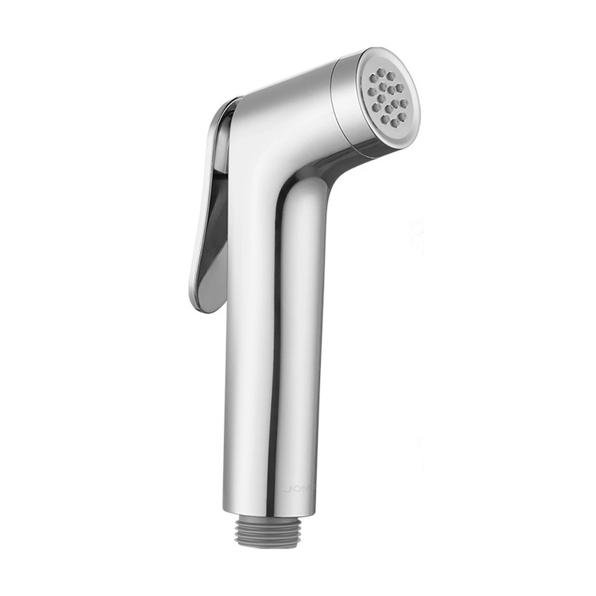 Cận cảnh thân đầu vòi xịt vệ sinh tăng áp JOMOO chất liệu ABS mạ chrome gương dập logo JOMOO