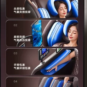 Hệ thống túi khí toàn thân đa tầng ôm trọn đầu, vai, tay và bắp chân ghế massage AUX