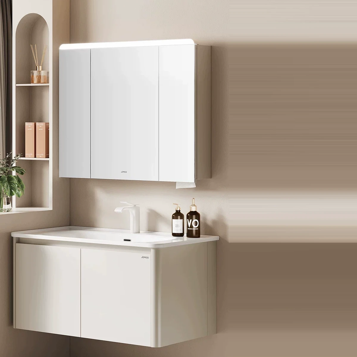Tủ lavabo hợp kim nhôm chống nước JOMOO A2736 kèm tủ gương cao cấp